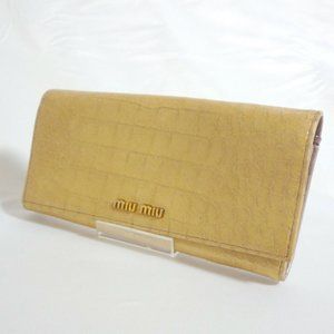 Miu Miu Crocodile Leather Long Wallet***